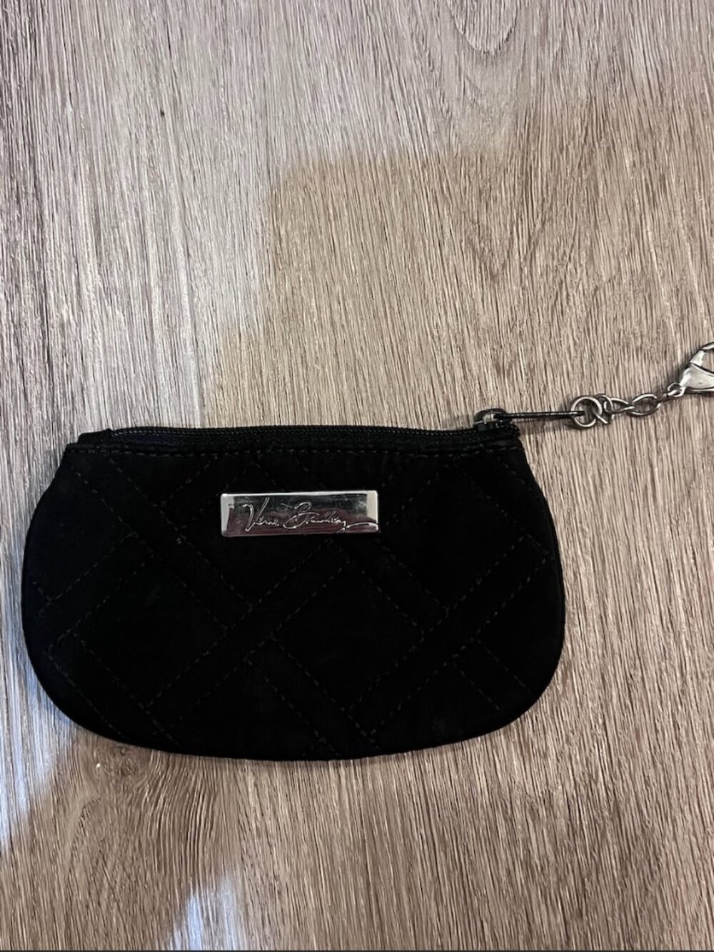 Vera Bradley Black Quilted Zip Coin Pouch Wallet